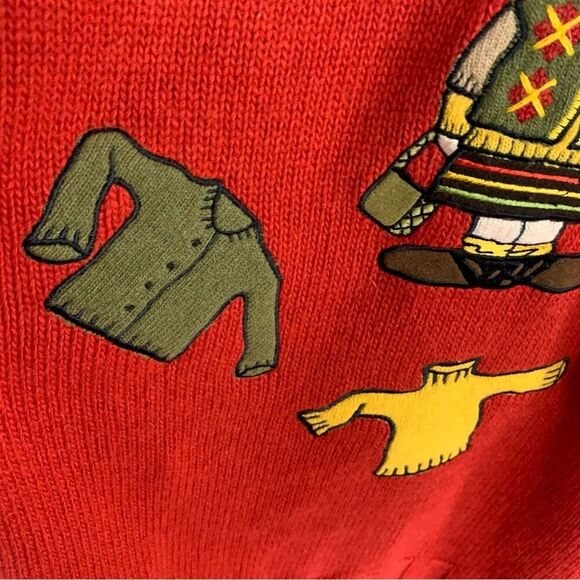 JC de Castelbajac RARE Vintage "Lucy" Charlie Brown Patchwork Sweater Red XXL - Picture 6 of 12